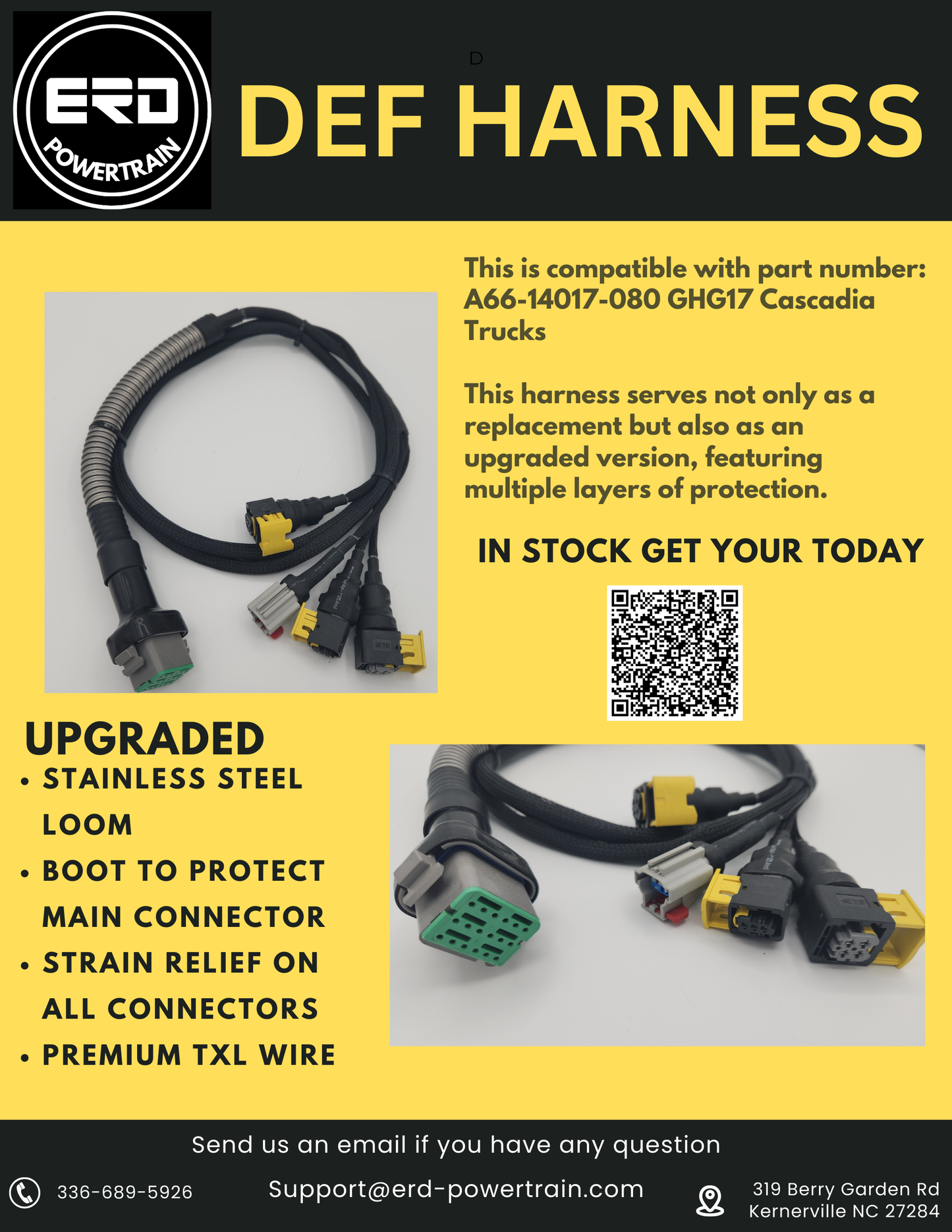 DEF Harness for Freightliner Cascadia trucks -2016-2021 Compatible with A66-14017-080